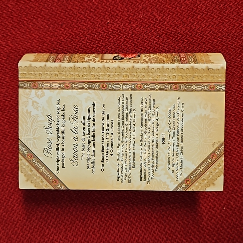 PUNCH STUDIO Rose soap faux vtg. book keepsake empty glittered magnetic Victoria - Picture 4 of 7